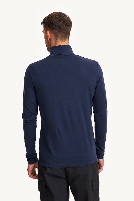 Merino wool long sleeve roll neck top 2 | BLUE | Audimas