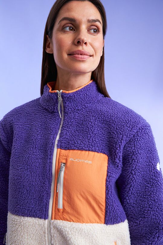 Oversized full-zip sherpa fleece jacket 3 | PURPLE | Audimas