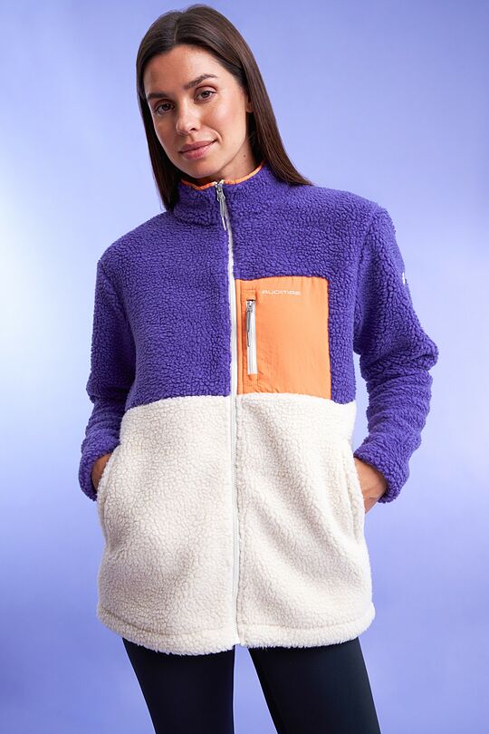Oversized full-zip sherpa fleece jacket 5 | PURPLE | Audimas