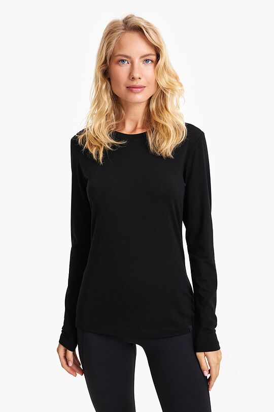 Merino wool long sleeve top 1 | BLACK | Audimas