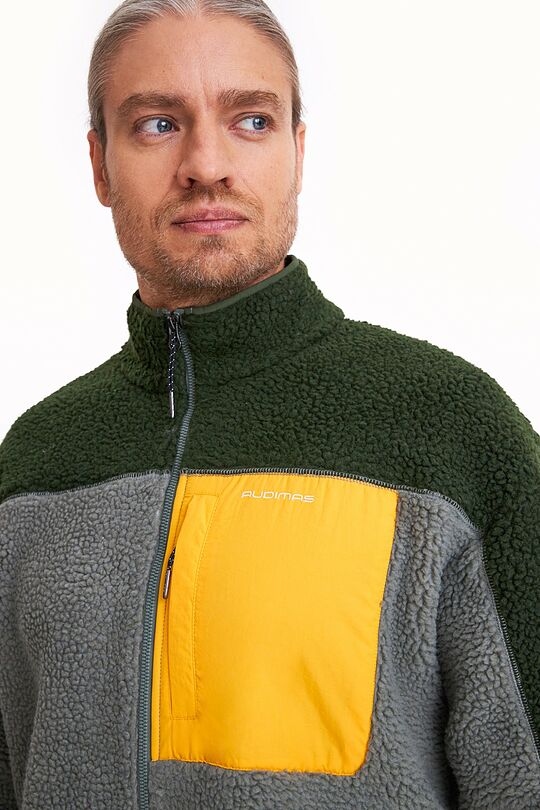 Oversized full-zip sherpa fleece jacket 3 | GREEN | Audimas