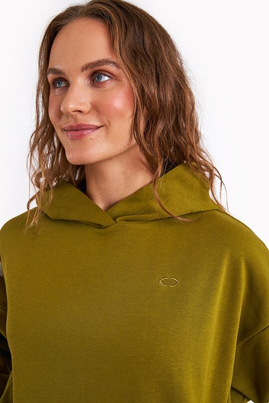 Organic cotton French terry hoodie 3 | GREEN | Audimas