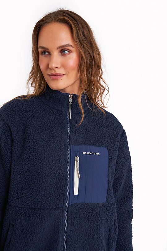 Oversized full-zip sherpa fleece jacket 3 | BLUE | Audimas
