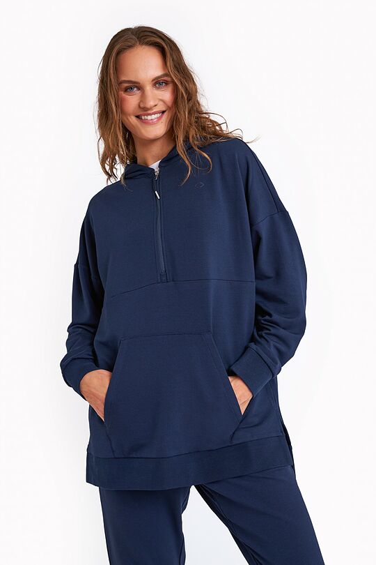 Soft modal half-zip hoodie 1 | BLUE | Audimas