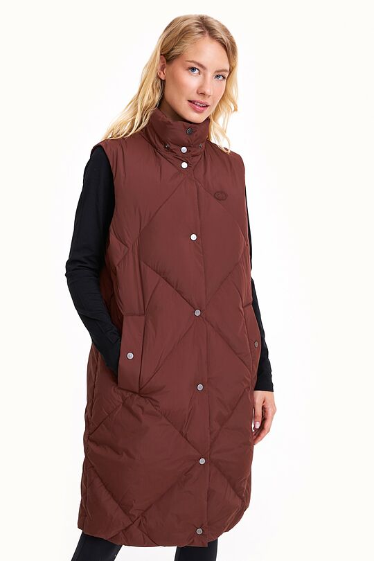 Long down vest  with detachable hood 6 | BROWN | Audimas