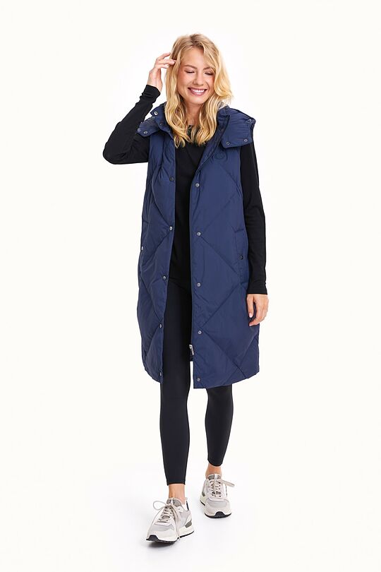 Long down vest  with detachable hood 5 | BLUE | Audimas