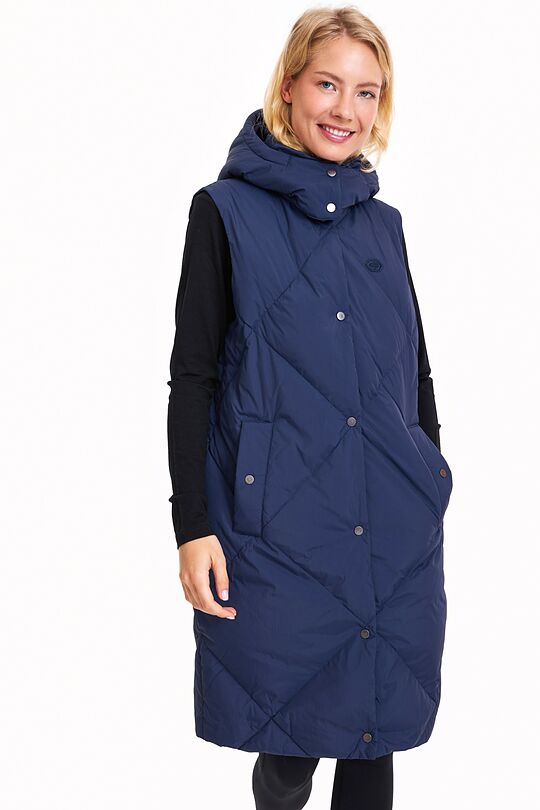 Long down vest  with detachable hood 6 | BLUE | Audimas