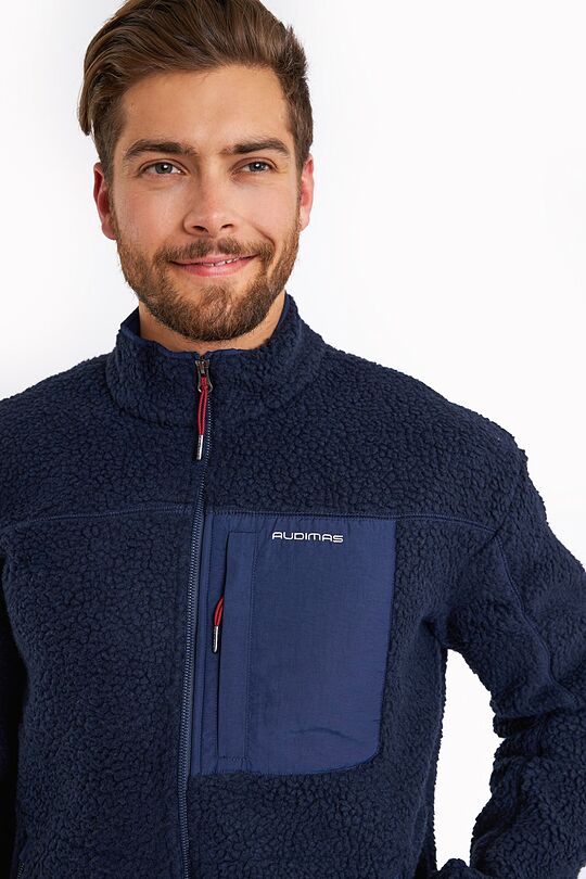 Oversized full-zip sherpa fleece jacket 3 | BLUE | Audimas