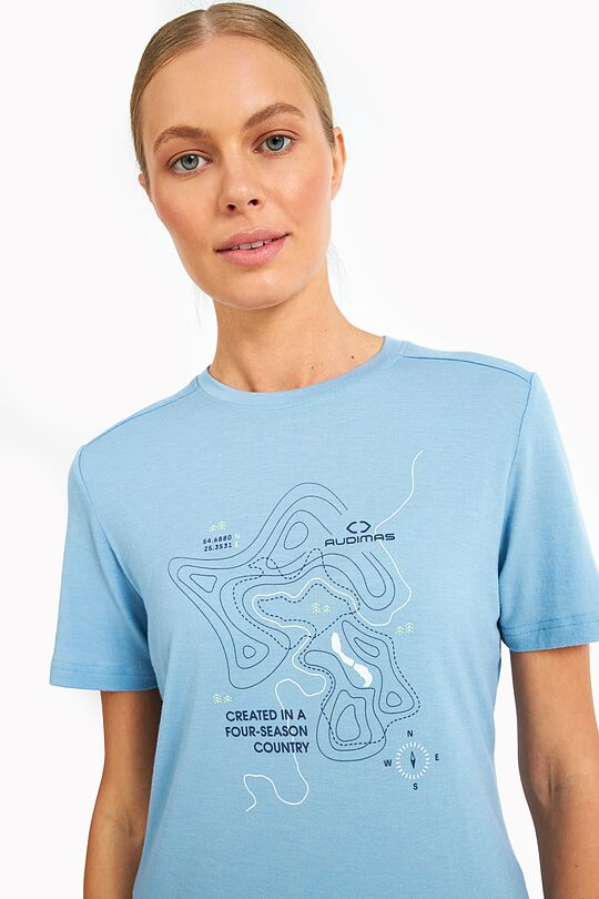 Outdoor merino T-shirt with print 3 | BLUE | Audimas