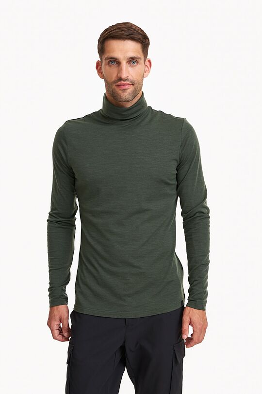 Merino wool long sleeve roll neck top 1 | CHAKI/SAMANINĖ | Audimas
