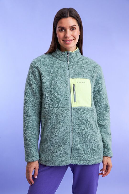 Oversized full-zip sherpa fleece jacket 1 | GREEN | Audimas