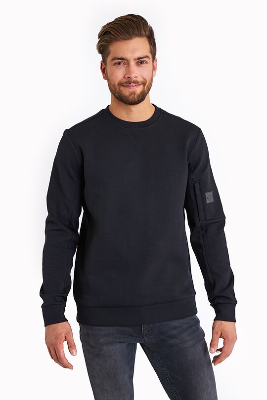 Organic cotton crewneck sweatshirt 1 | BLACK | Audimas