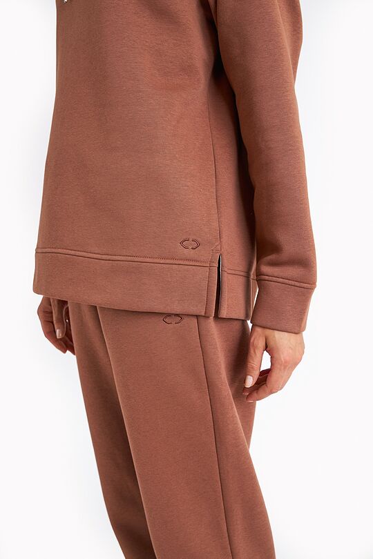 Organic cotton fleece hoodie 4 | BROWN/BORDEAUX | Audimas