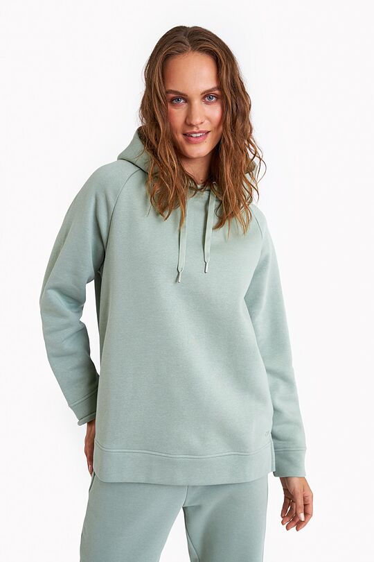 Organic cotton fleece hoodie 1 | GREEN | Audimas