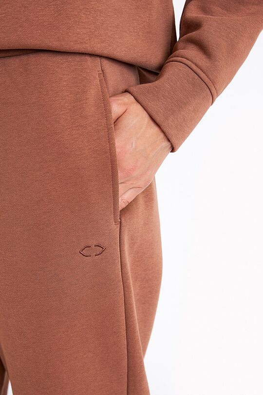 Organic cotton fleece sweatpants 4 | BROWN/BORDEAUX | Audimas