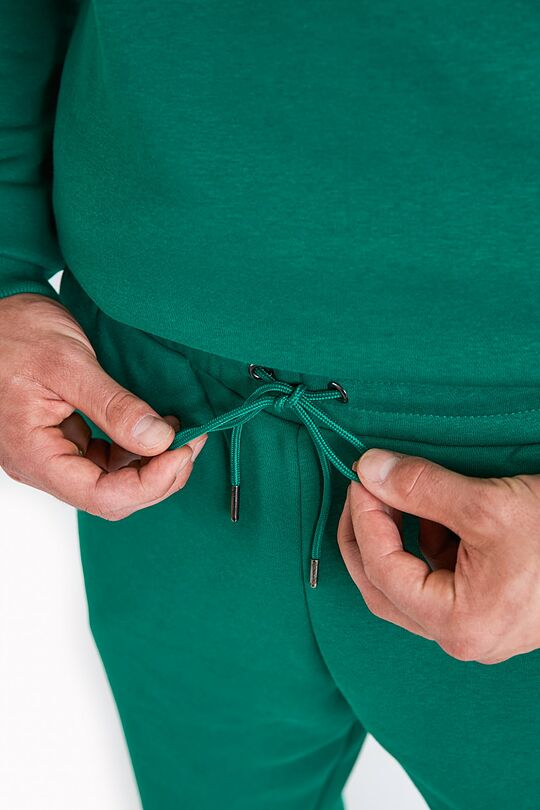 Organic cotton fleece sweatpants 5 | GREEN | Audimas