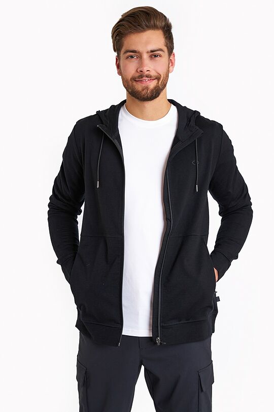 Merino wool full-zip hoodie 5 | BLACK | Audimas