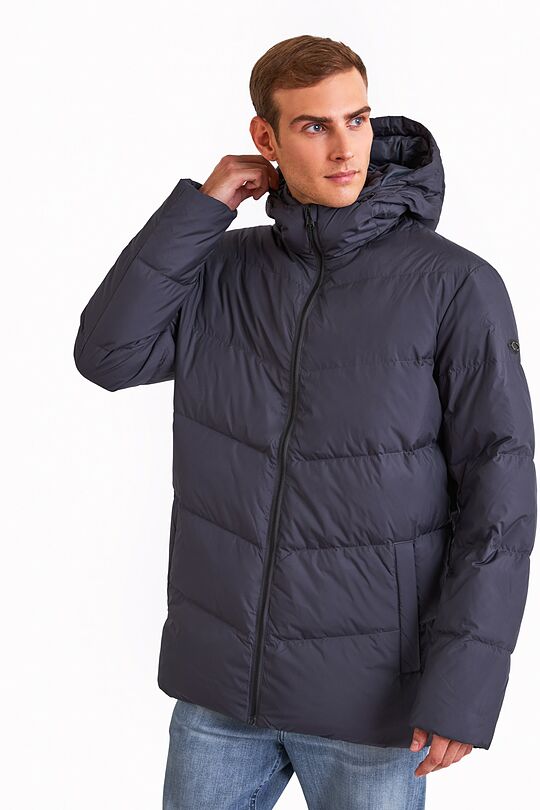 Down jacket with hood 1 | GREY | Audimas
