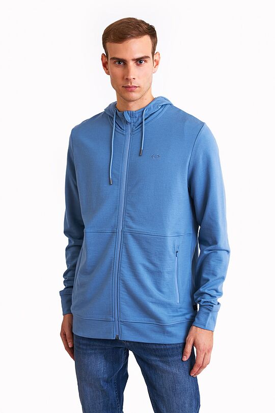 Merino wool full-zip hoodie 1 | BLUE | Audimas