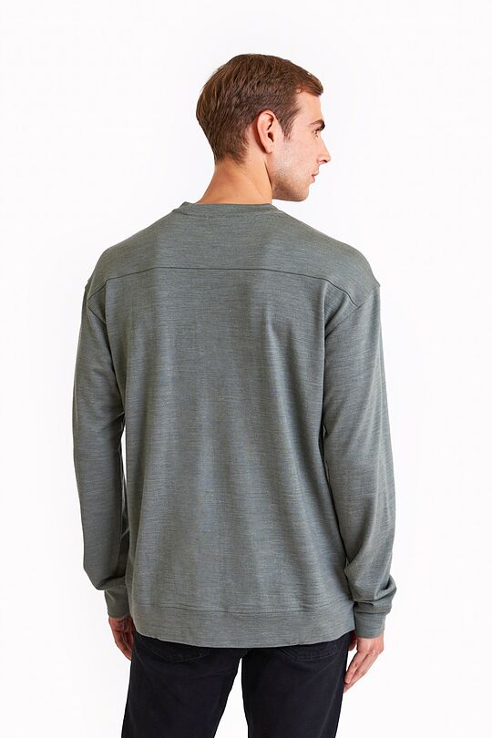Merino wool crewneck sweatshirt 2 | GREEN | Audimas