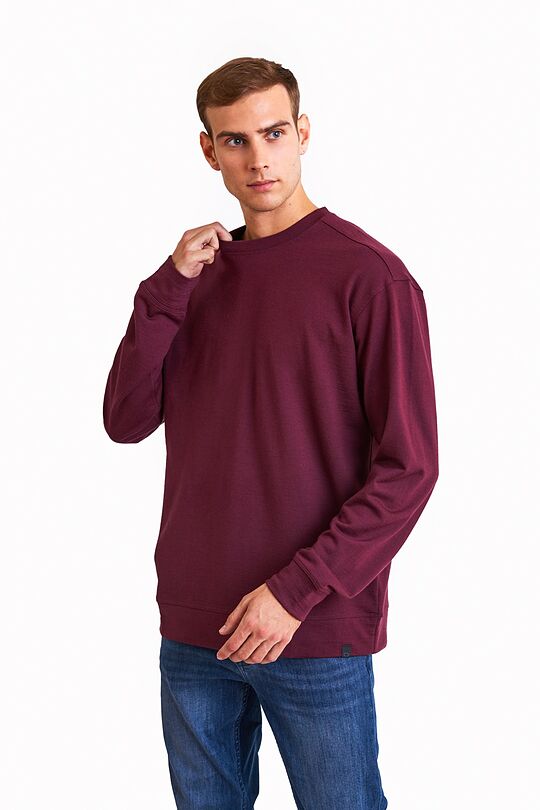 Merino wool crewneck sweatshirt 1 | BORDO | Audimas