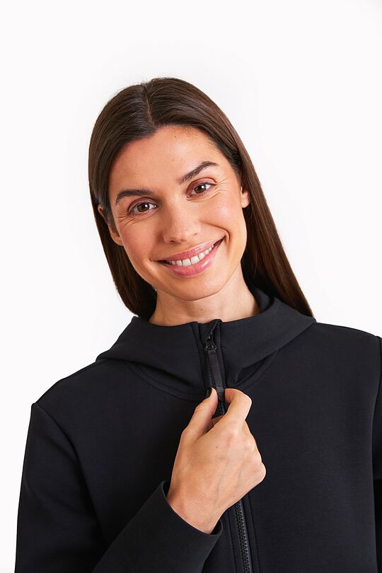 Long neoprene full-zip hoodie 5 | BLACK | Audimas