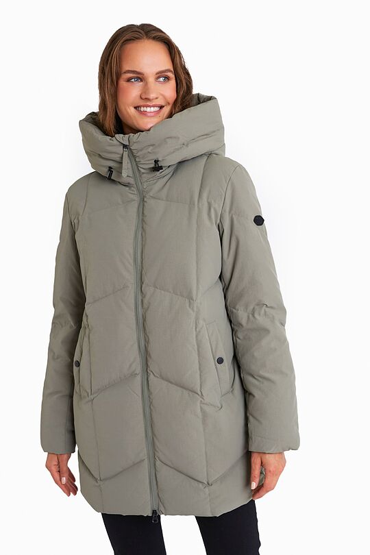 Down coat with cocooning hood 1 | GREEN | Audimas