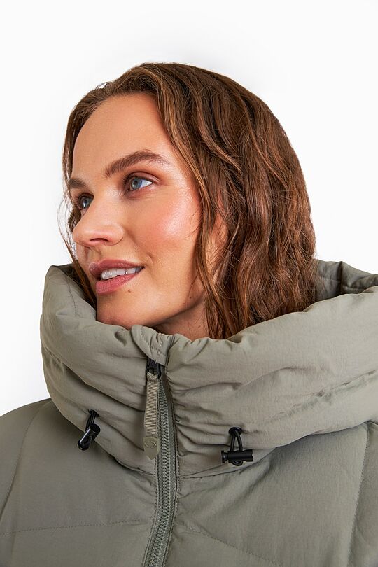 Down coat with cocooning hood 3 | GREEN | Audimas
