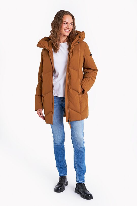 Down coat with cocooning hood 5 | BROWN | Audimas