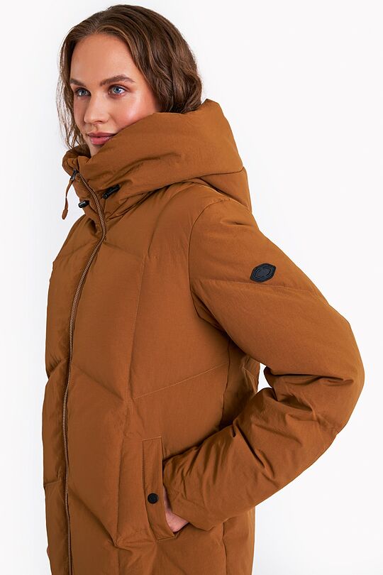 Down coat with cocooning hood 3 | BROWN | Audimas