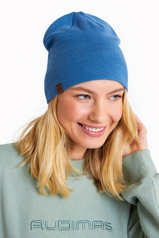 Knitted merino wool beanie 1 | BLUE | Audimas