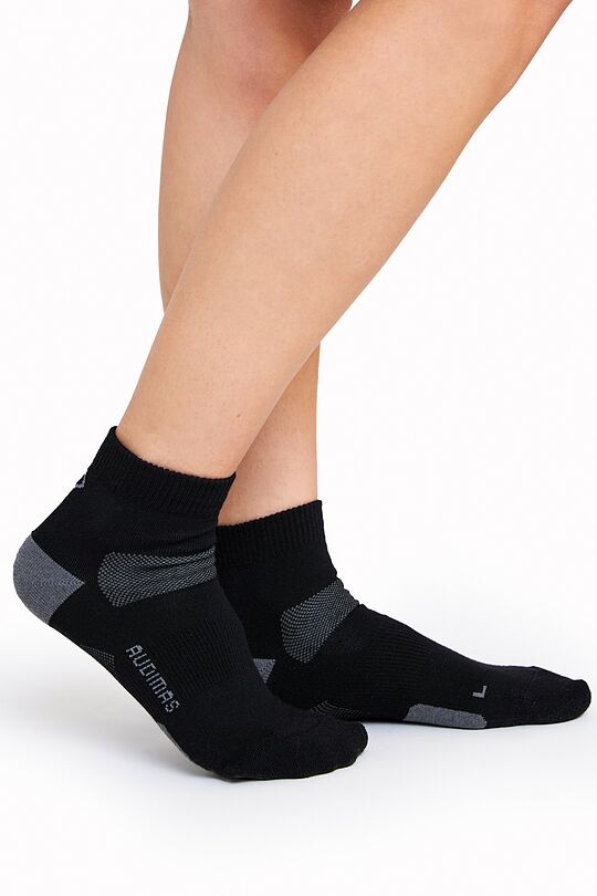 Short hiking socks with merino wool 1 | BLACK | Audimas