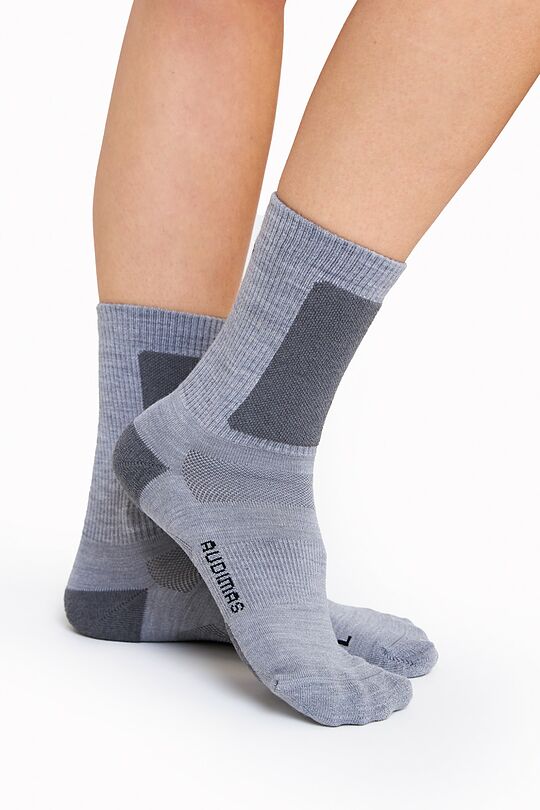 Mid-length hiking socks with merino wool 2 | GREY | Audimas