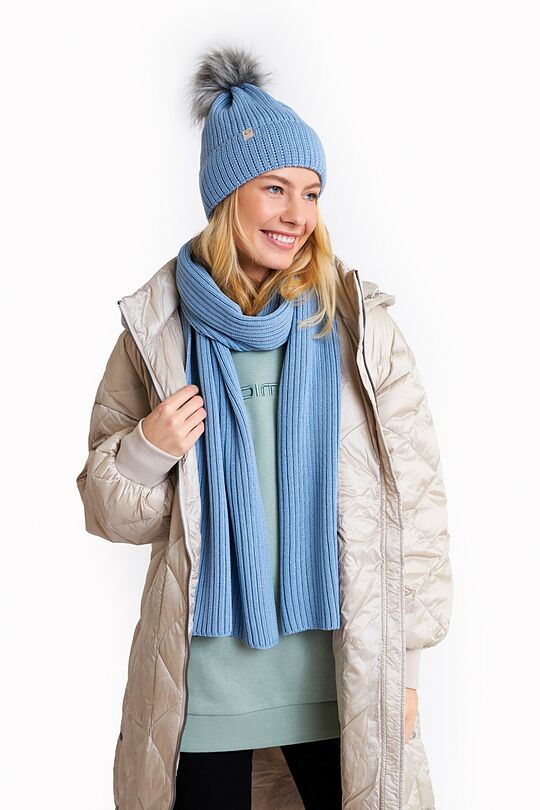 Knitted merino wool scarf 2 | BLUE | Audimas