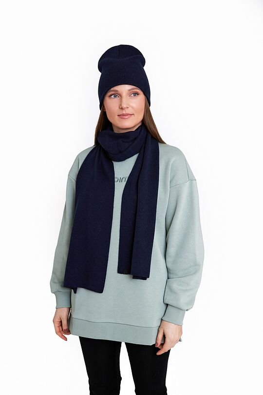 Knitted merino wool scarf 1 | BLUE | Audimas