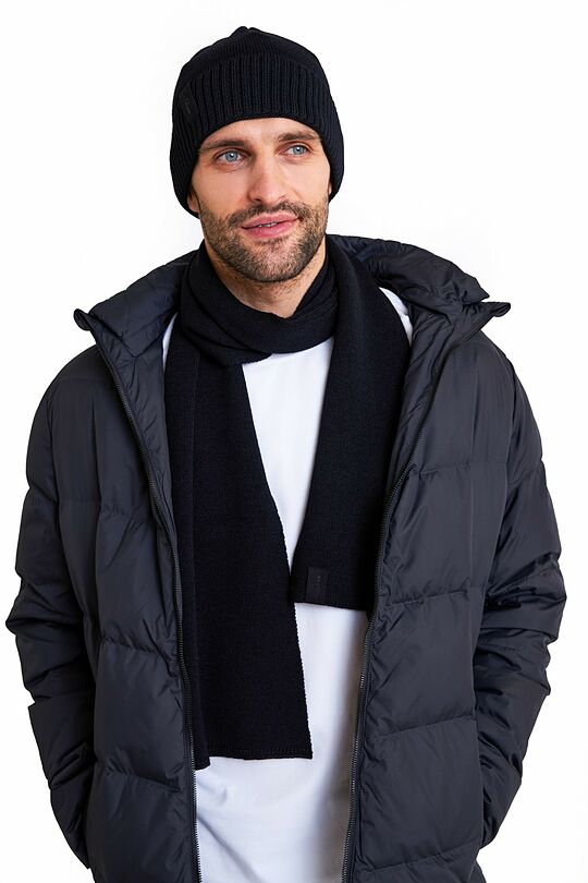 Merino wool hat and scarf set 2 | BLACK | Audimas