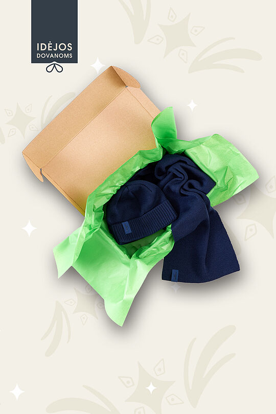 Merino wool hat and scarf set 5 | dark blue | Audimas