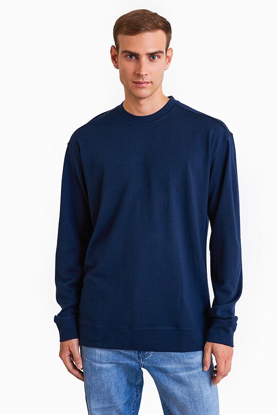 Merino wool crewneck sweatshirt 1 | BLUE | Audimas