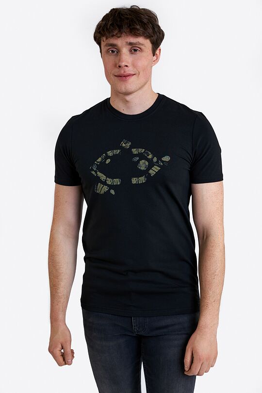 Short sleeved cotton T-shirt Rock 1 | BLACK | Audimas