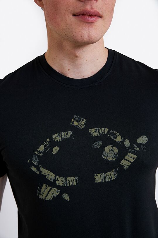 Short sleeved cotton T-shirt Rock 2 | BLACK | Audimas