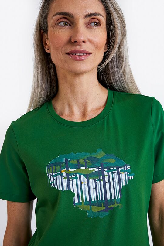Short sleeves cotton T-shirt National forest 2 | GREEN | Audimas