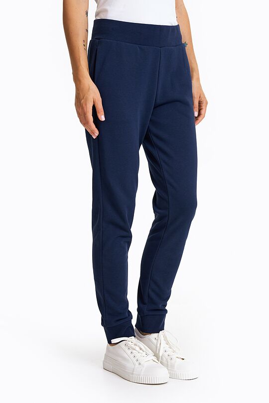 Tapered cotton French terry sweatpants 3 | BLUE | Audimas