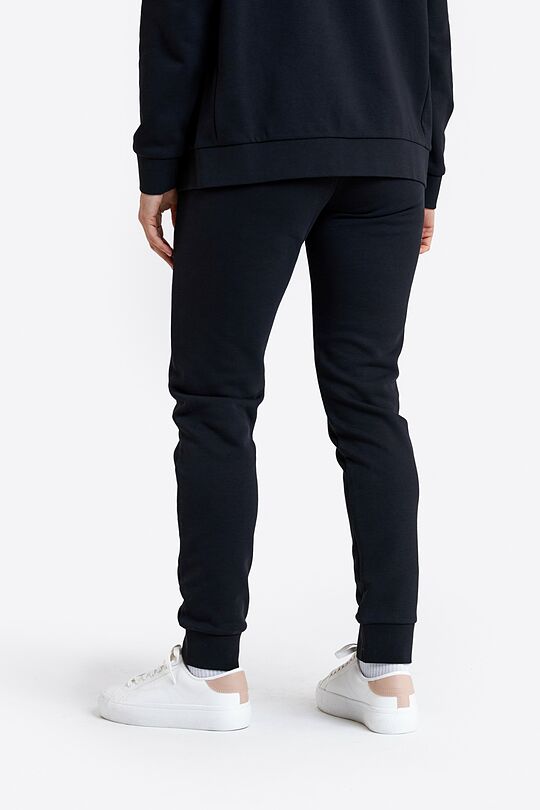 Tapered cotton French terry sweatpants 3 | BLACK | Audimas