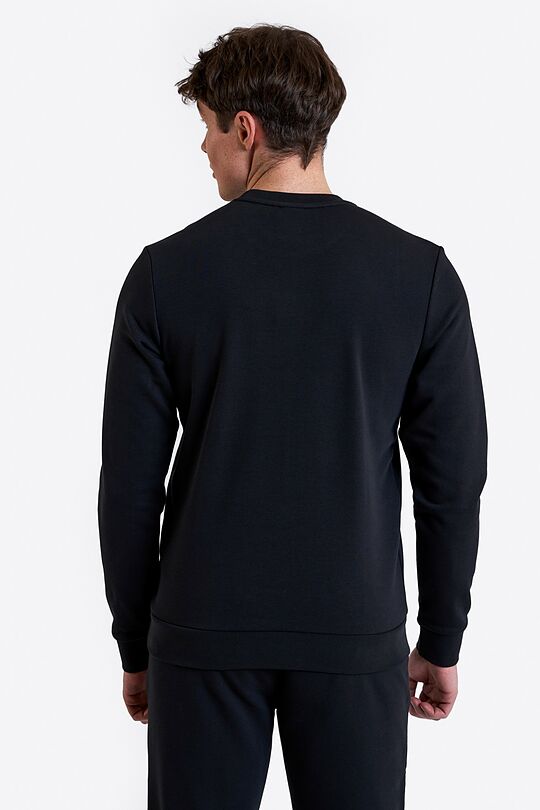 Cotton French terry crewneck sweatshirt 2 | BLACK | Audimas