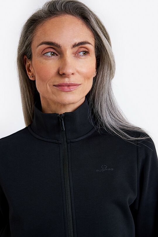 Cotton French terry full-zip sweatshirt 3 | BLACK | Audimas