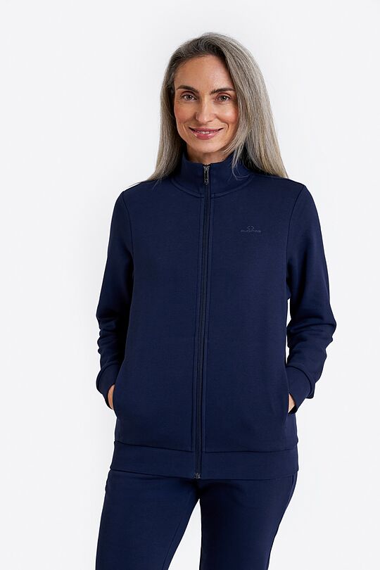 Cotton French terry full-zip sweatshirt 1 | BLUE | Audimas