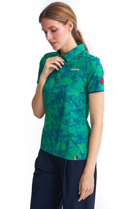 National collection oak print polo T-shirt 9 | GREEN | Audimas