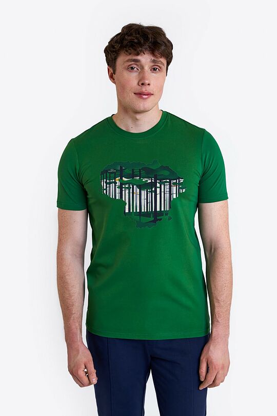 Short sleeves cotton T-shirt National forest 1 | GREEN | Audimas