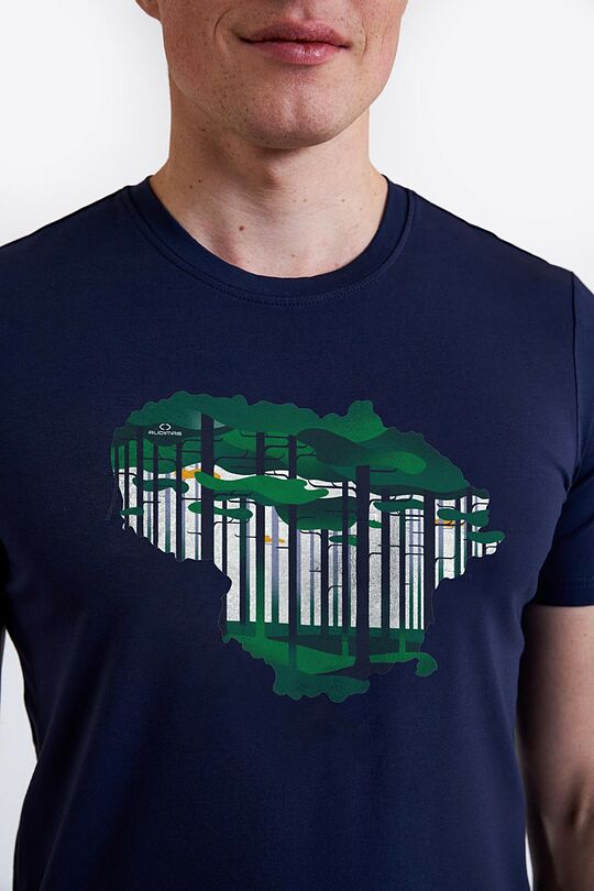 Short sleeves cotton T-shirt National forest 2 | BLUE | Audimas