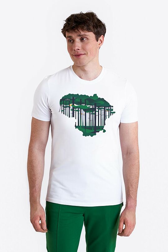 Short sleeves cotton T-shirt National forest 1 | WHITE | Audimas